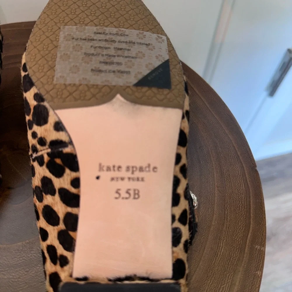Kate Spade Meg Calf Hair Leopard Print Flats - Picture 8 of 9